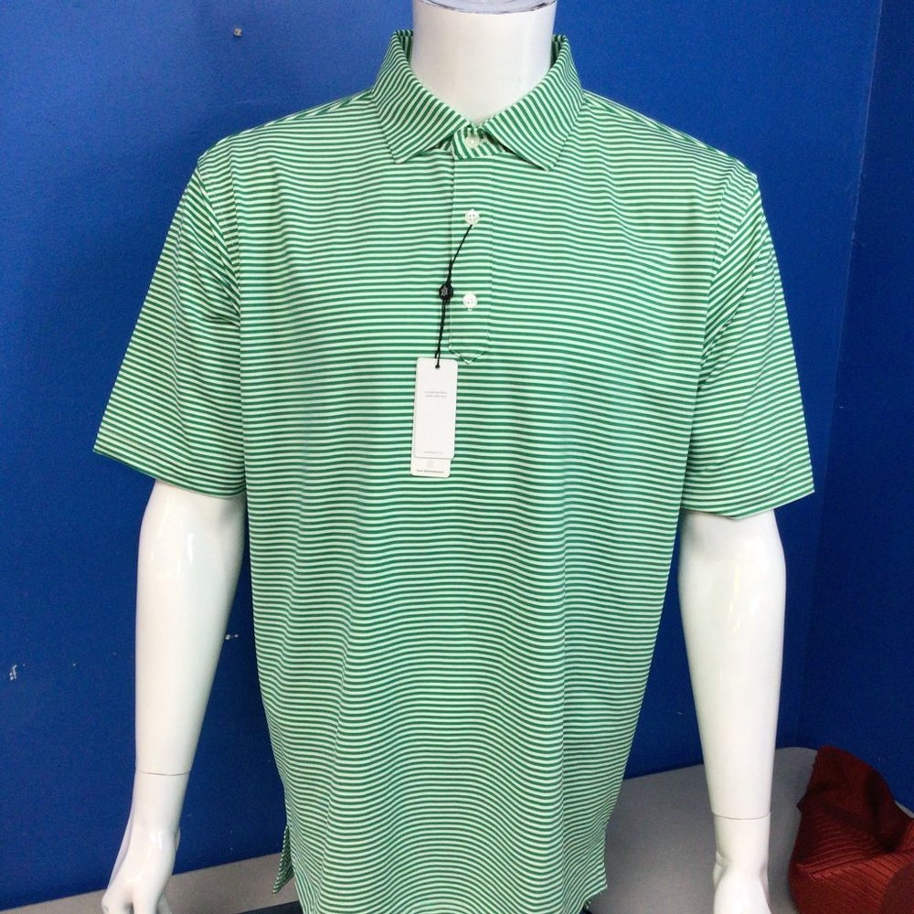 NWT Turtleson Classic Stripe Polo PARAKEET Size L